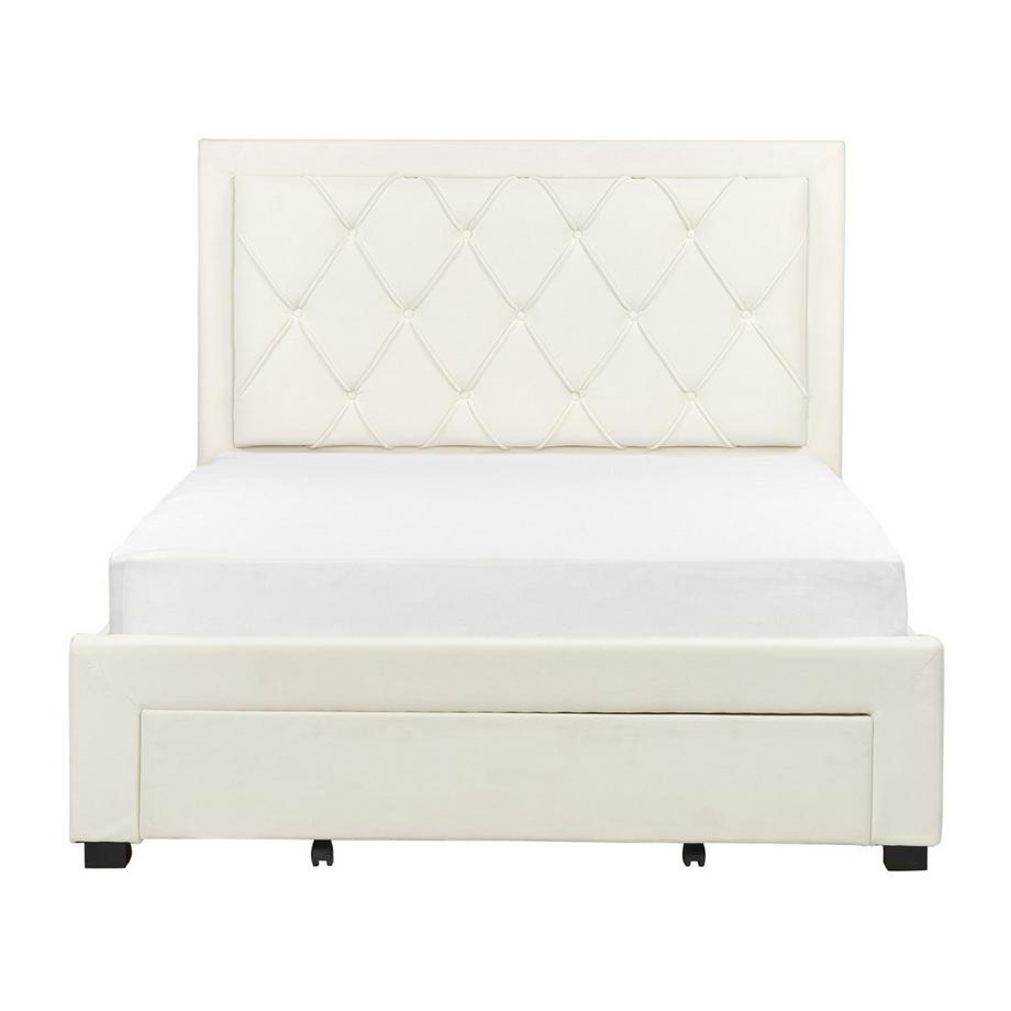 Beliani Lit avec tiroirs de rangement en Velours  LIEVIN  