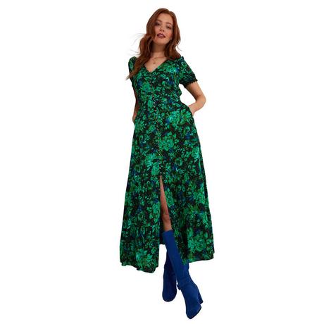 Joe Browns  PETITE Robe Maxi Volantée Florale Bleu Cobalt 