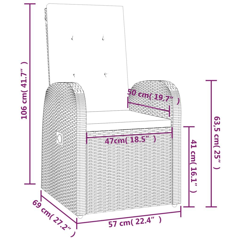 VidaXL poltrona Polirattan  