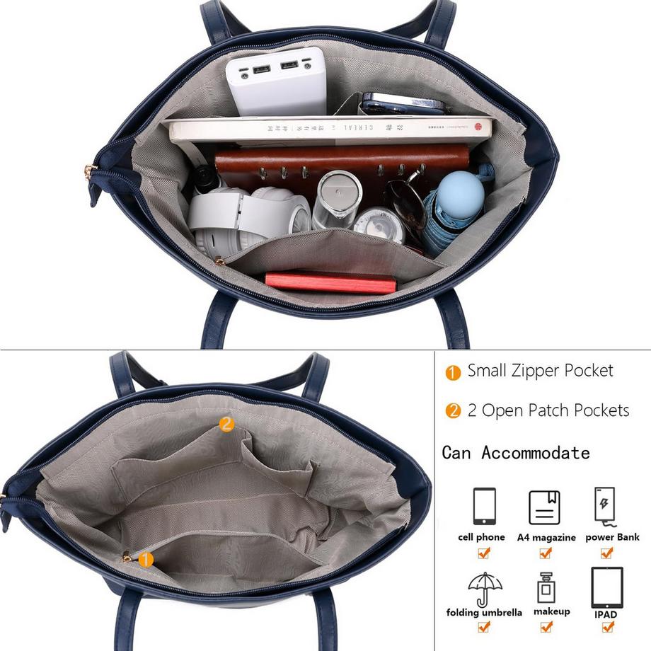 Only-bags.store Borsa Tote da Lavoro Grande Capacità con Cerniera  