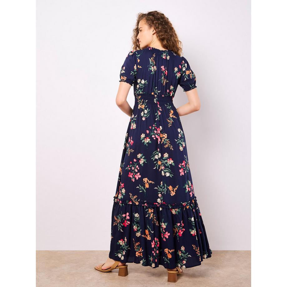 APRICOT Robe Longue Motif Floral Aquarelle  