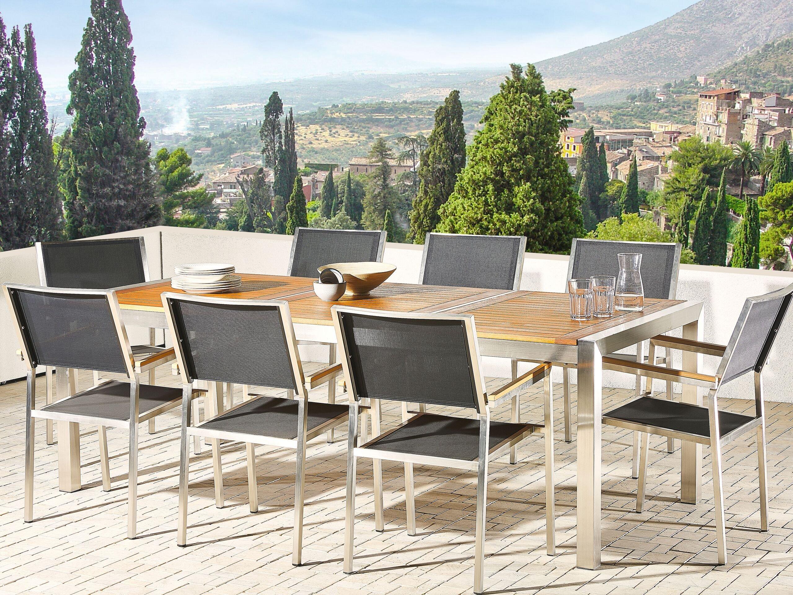 Beliani Tavolo da pranzo da giardino en Legno d'eucalipto Moderno GROSSETO  