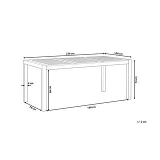 Beliani Table à manger 8 places en Acier inox Moderne GROSSETO  