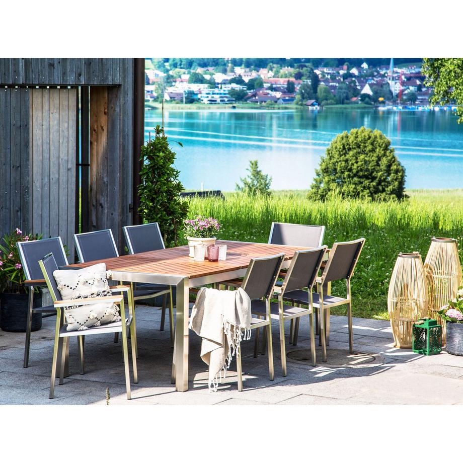 Beliani Gartentisch aus Eukalyptus Modern GROSSETO  