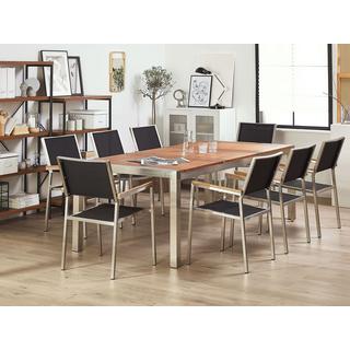 Beliani Tavolo da pranzo da giardino en Legno d'eucalipto Moderno GROSSETO  