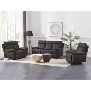 Vente-unique Relaxsofa 3-Sitzer - Leder- Braun - VINETA  