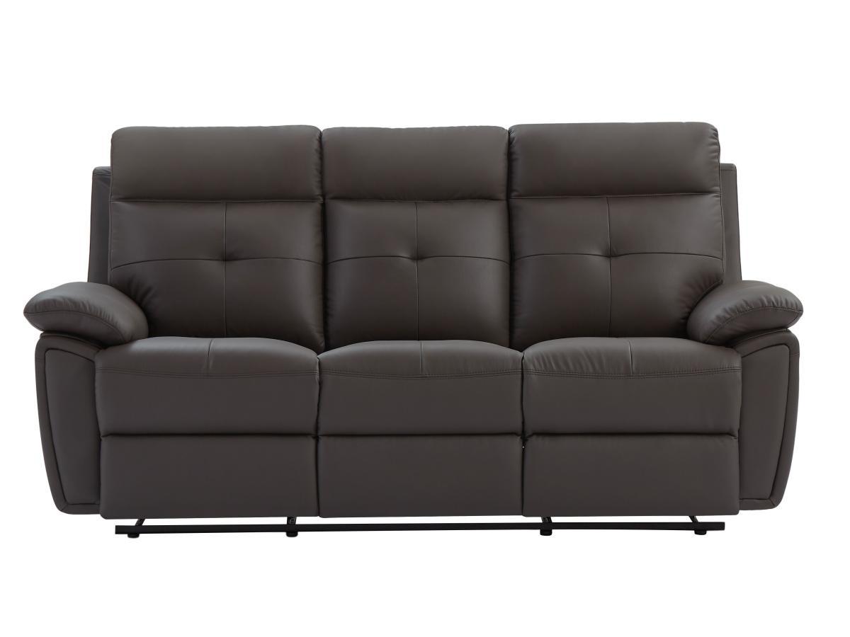 Vente-unique Relaxsofa 3-Sitzer - Leder- Braun - VINETA  