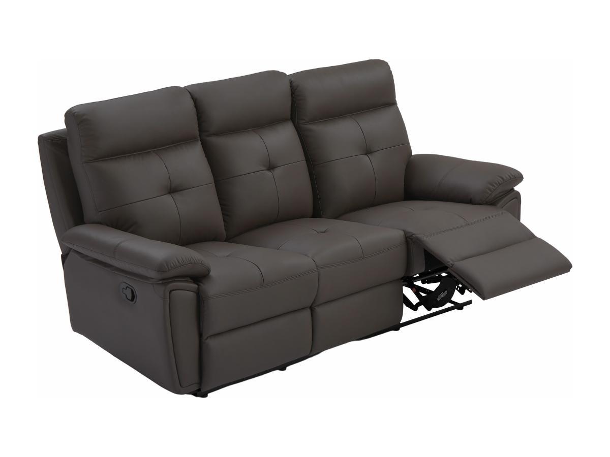 Vente-unique Relaxsofa 3-Sitzer - Leder- Braun - VINETA  