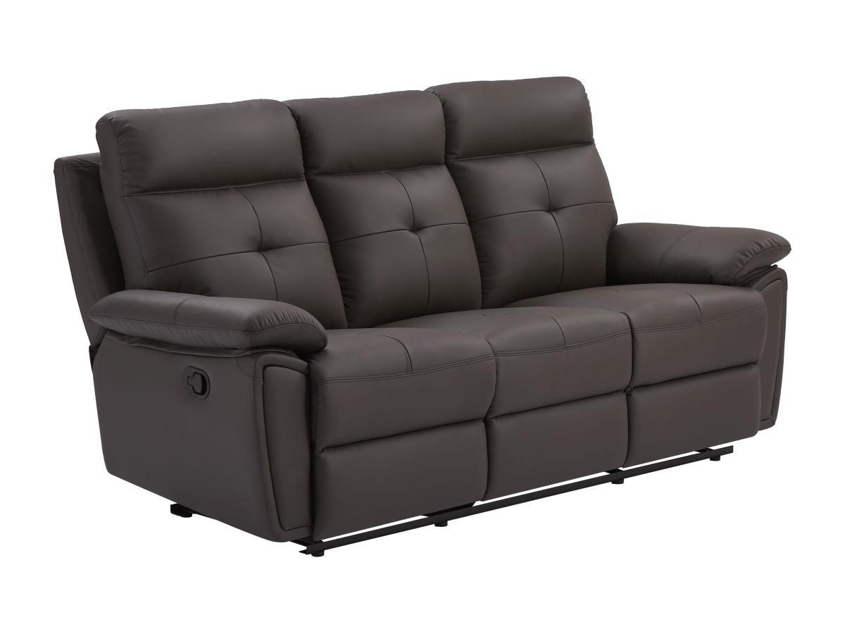 Vente-unique Relaxsofa 3-Sitzer - Leder- Braun - VINETA  