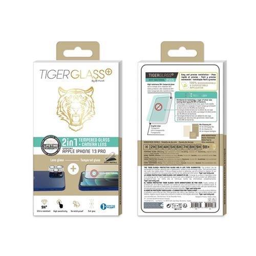 TigerGlass  Pack protection d'écran en verre trempé pour iPhone 13 Pro TigerGlass Antibactérien 