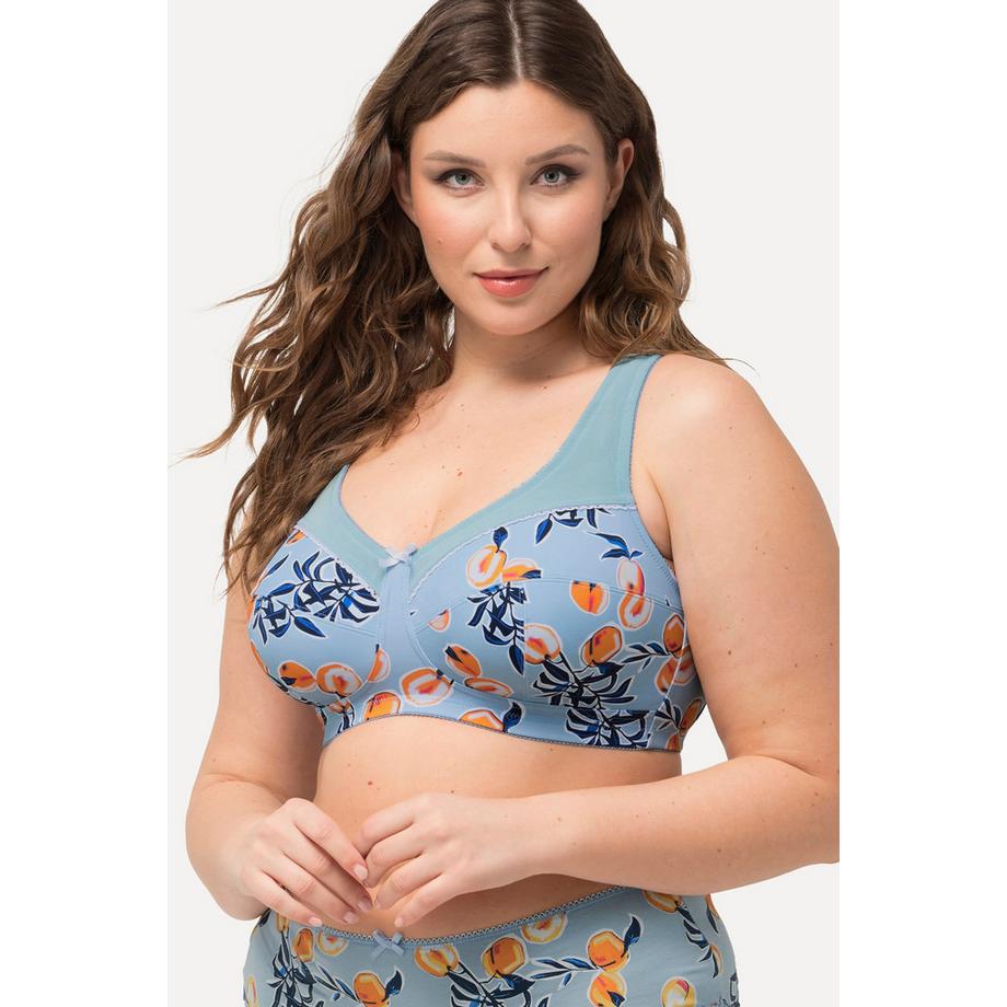 Ulla Popken Entlastungs-BH Pfirsich Print ohne Bügel Cup C-F  