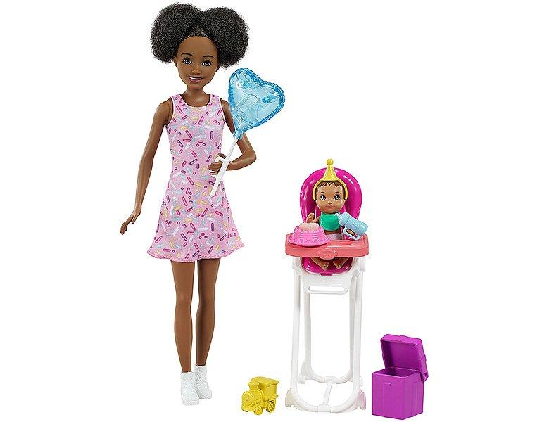 Barbie  Skipper Babysitters Inc. Geburtstag-Spielset mit Baby-Puppe Afro 