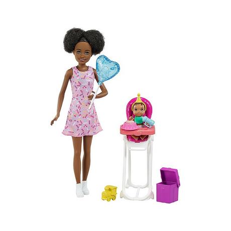 Barbie  Skipper Babysitters Inc. Geburtstag-Spielset mit Baby-Puppe Afro 