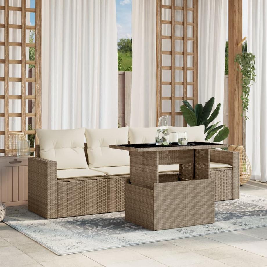 VidaXL Ensemble de canapés de jardin rotin synthétique  