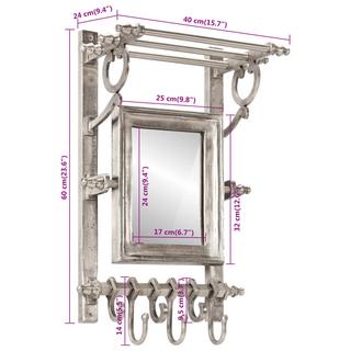 VidaXL Wandgarderobe aluminium  