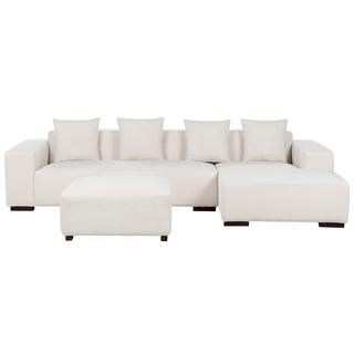 Beliani Ecksofa mit Ottomane aus Cord Modern LUNGO  