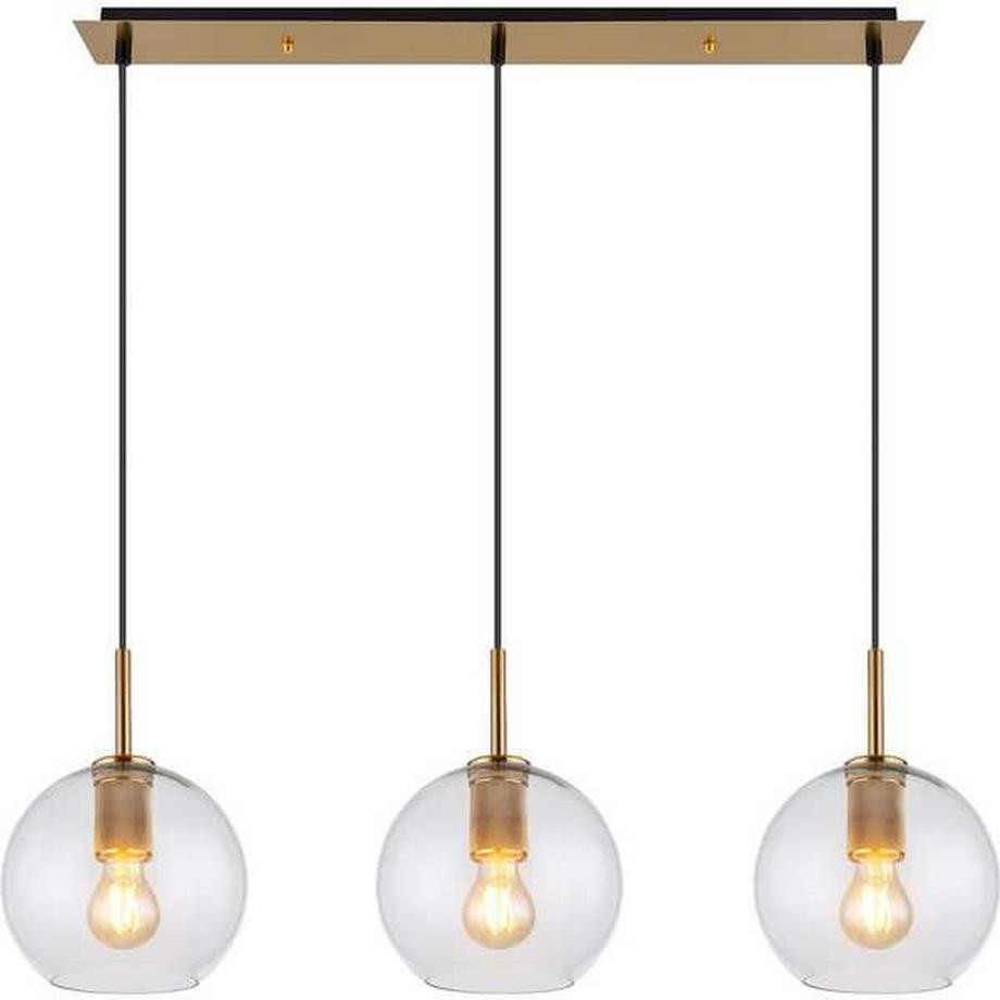 mutoni Lampe à suspension Adara laiton mat 3xE27  