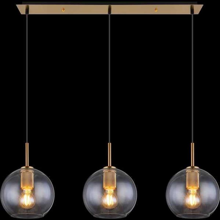 mutoni Lampe à suspension Adara laiton mat 3xE27  