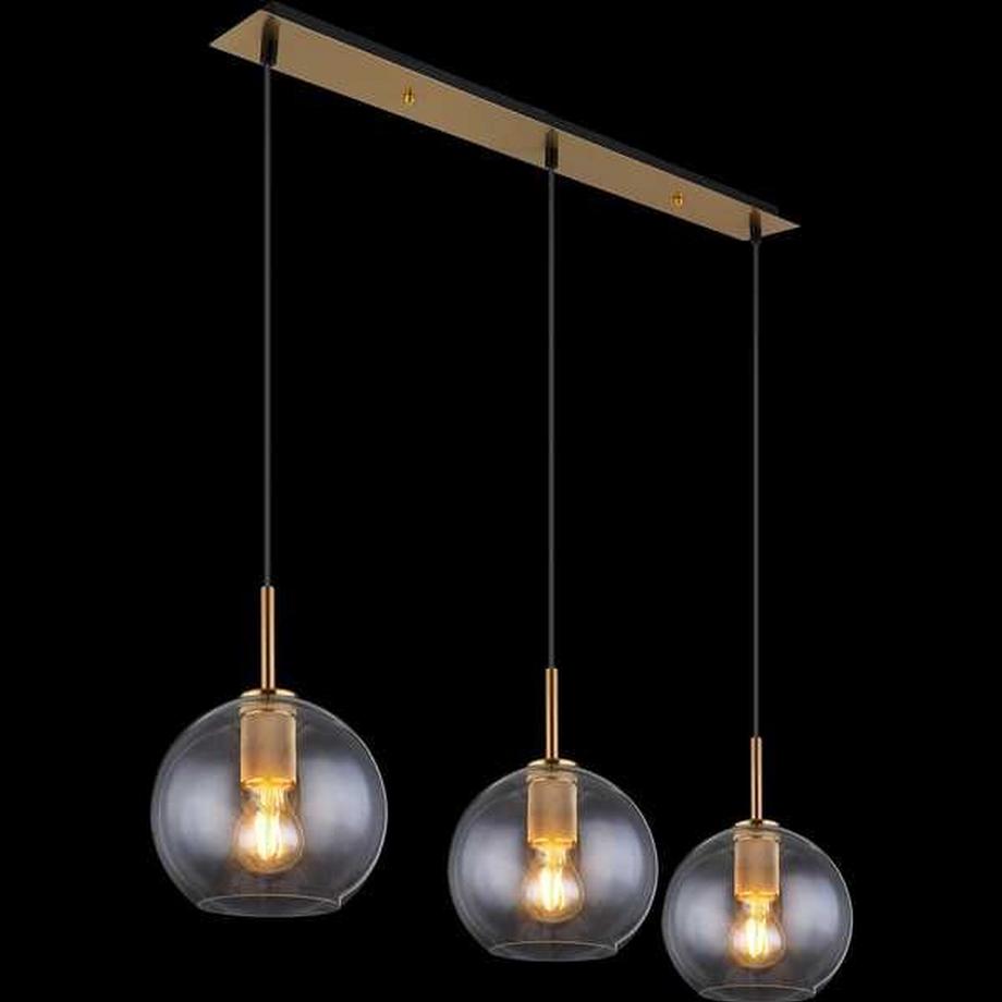 mutoni Lampe à suspension Adara laiton mat 3xE27  