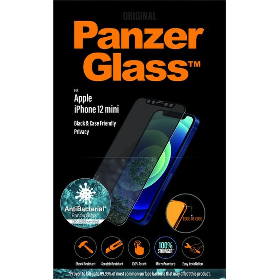 PanzerGlass  ™ Privacy Displayschutzglas  iPhone 12 Mini | Edge-to-Edge 