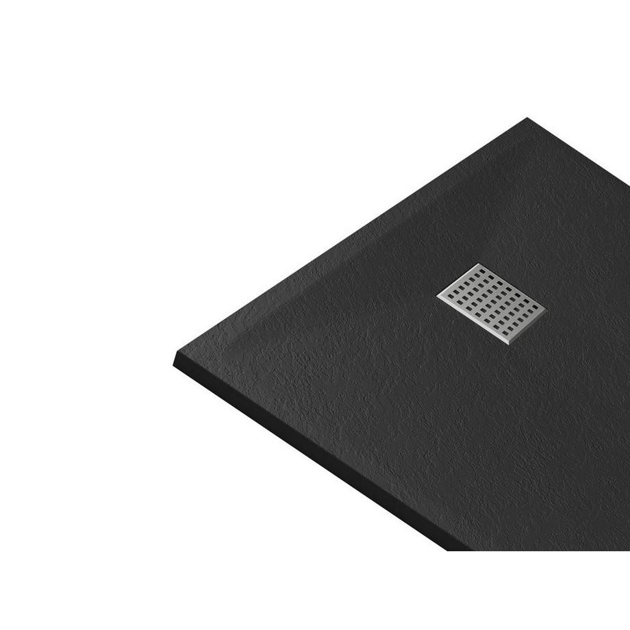 Vente-unique Piatto per doccia da posare o da incasso 140 x 90 cm in Resina Nero - MIRNOSA  