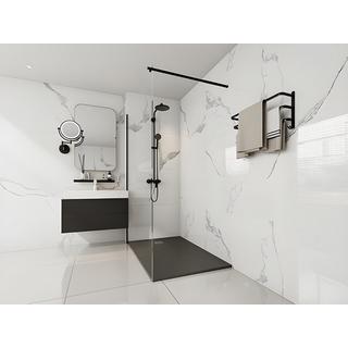 SHOWER DESIGN Aufsatz- oder Einbauduschtasse - Kunstharz - Schwarz - 140 x 90 cm - MIRNOSA  