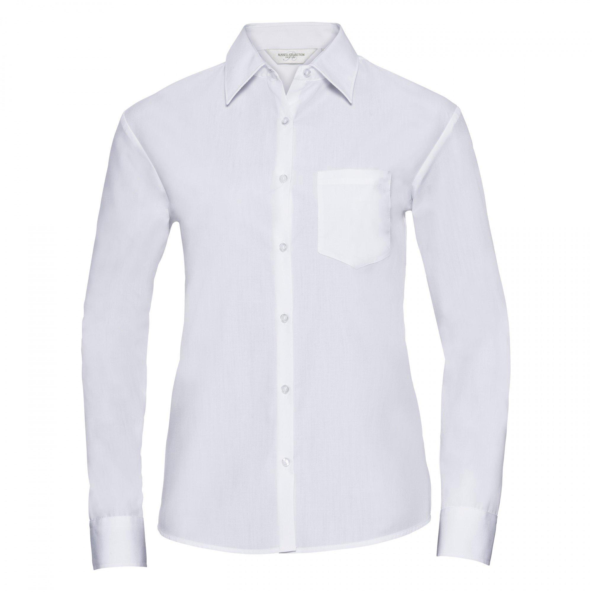 Image of Collection Langarm Bluse Damen Weiss XS