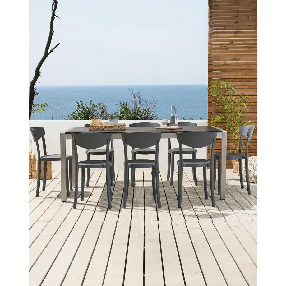 Beliani Esszimmerstuhl 8er Set aus Kunststoff Modern VIESTE  
