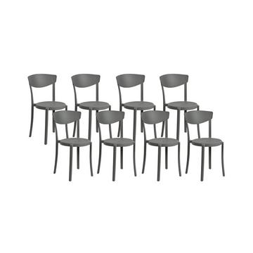 Set mit 8 Stühlen aus Kunststoff Modern VIESTE