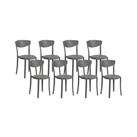 Beliani Set mit 8 Stühlen aus Kunststoff Modern VIESTE  