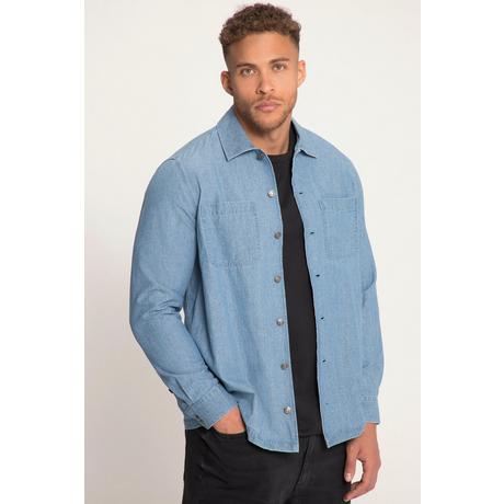 Sthuge  Hemd, Overshirt, Denim-Optik, Langarm, Kentkragen 