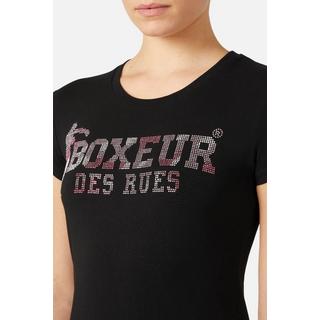 BOXEUR DES RUES  T-Shirt mit Strass-Logo 