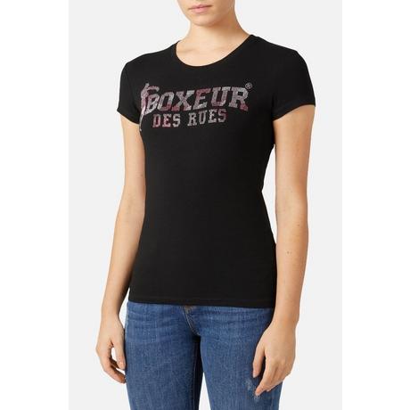 BOXEUR DES RUES  T-Shirt mit Strass-Logo 