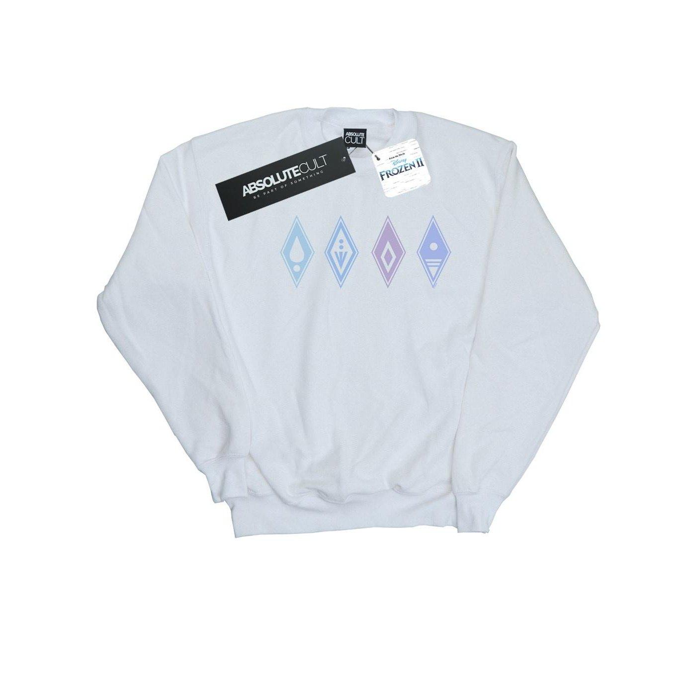 Image of Frozen 2 Elements Symbols Sweatshirt Unisex Weiss 140/146