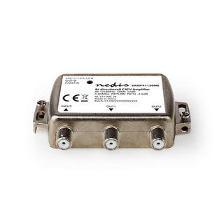 Nedis  CATV-Verstärker | Verstärkung: 12 dB | 85 - 1218 MHz | Anzahl der Ausgänge: 2 | Rückweg | Silber 