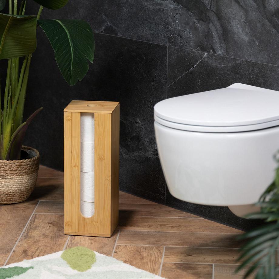Northix Porta rotoli di carta igienica in bambù  