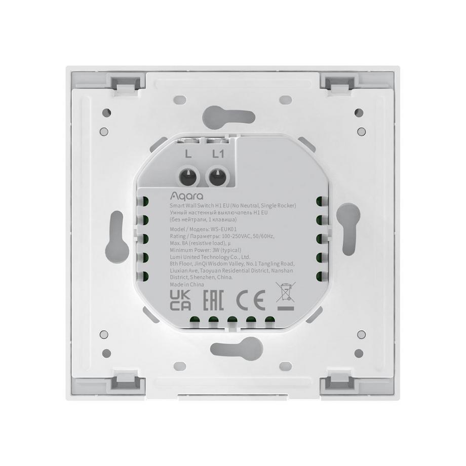 Aqara  Smarter Wandschalter H1 HomeKit (ohne Neutralleiter, Einfachwippe) 