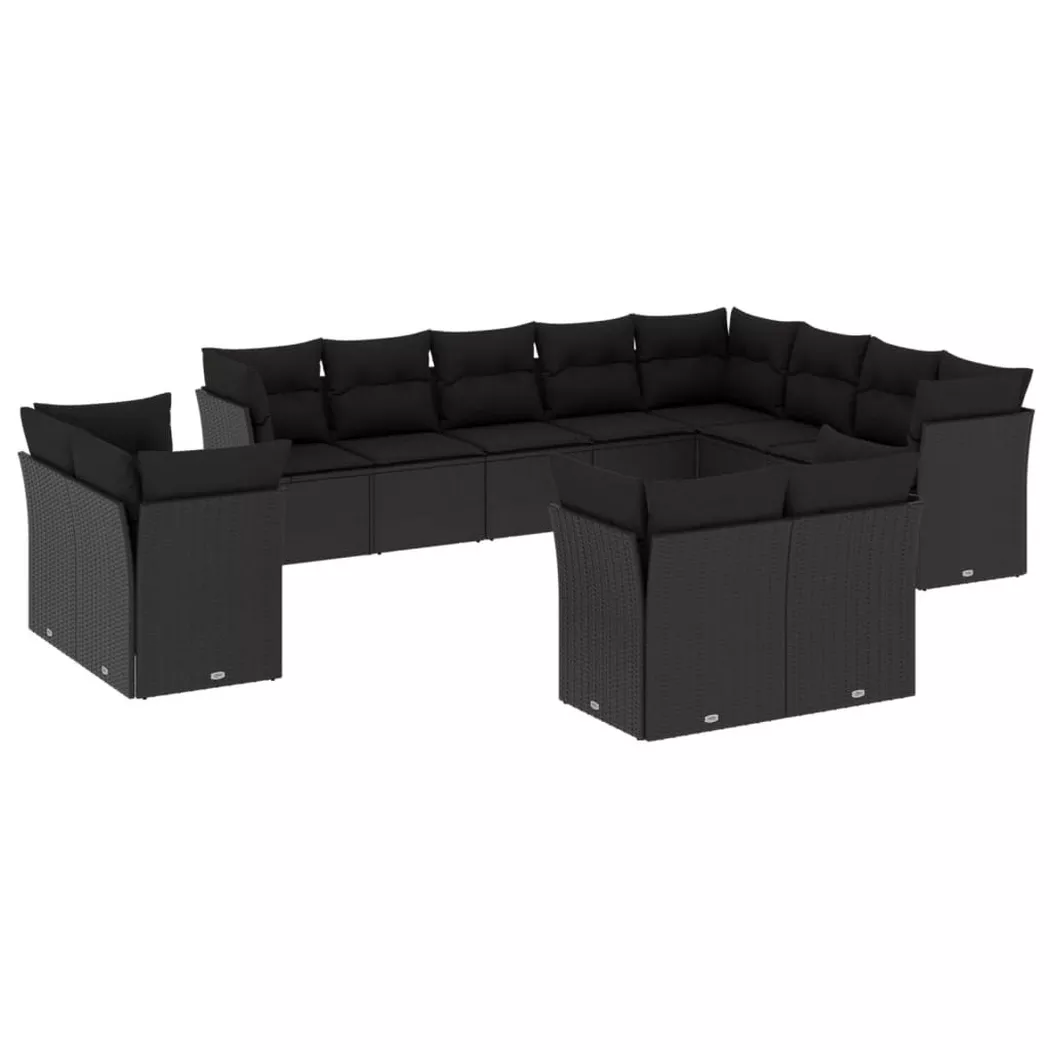 VidaXL - Ensemble de canapés de jardin rotin synthétique, One Size, Noir