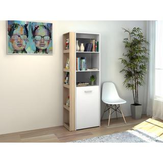 Vente-unique Scrivania libreria modulare 10 nicchie Naturale e Bianco - TUPELIO  