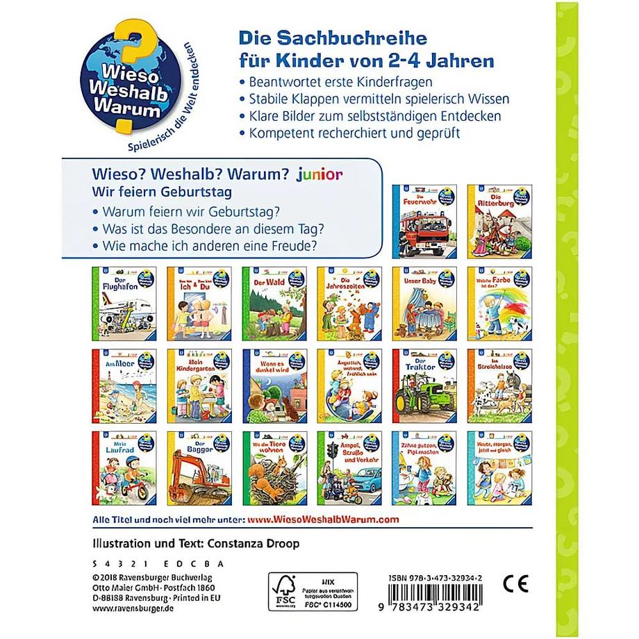 Wieso? Weshalb? Warum? junior, Band 27: Wir feiern Geburtstag Droop, Constanza; Droop, Constanza (Illustrationen) Gebundene Ausgabe 