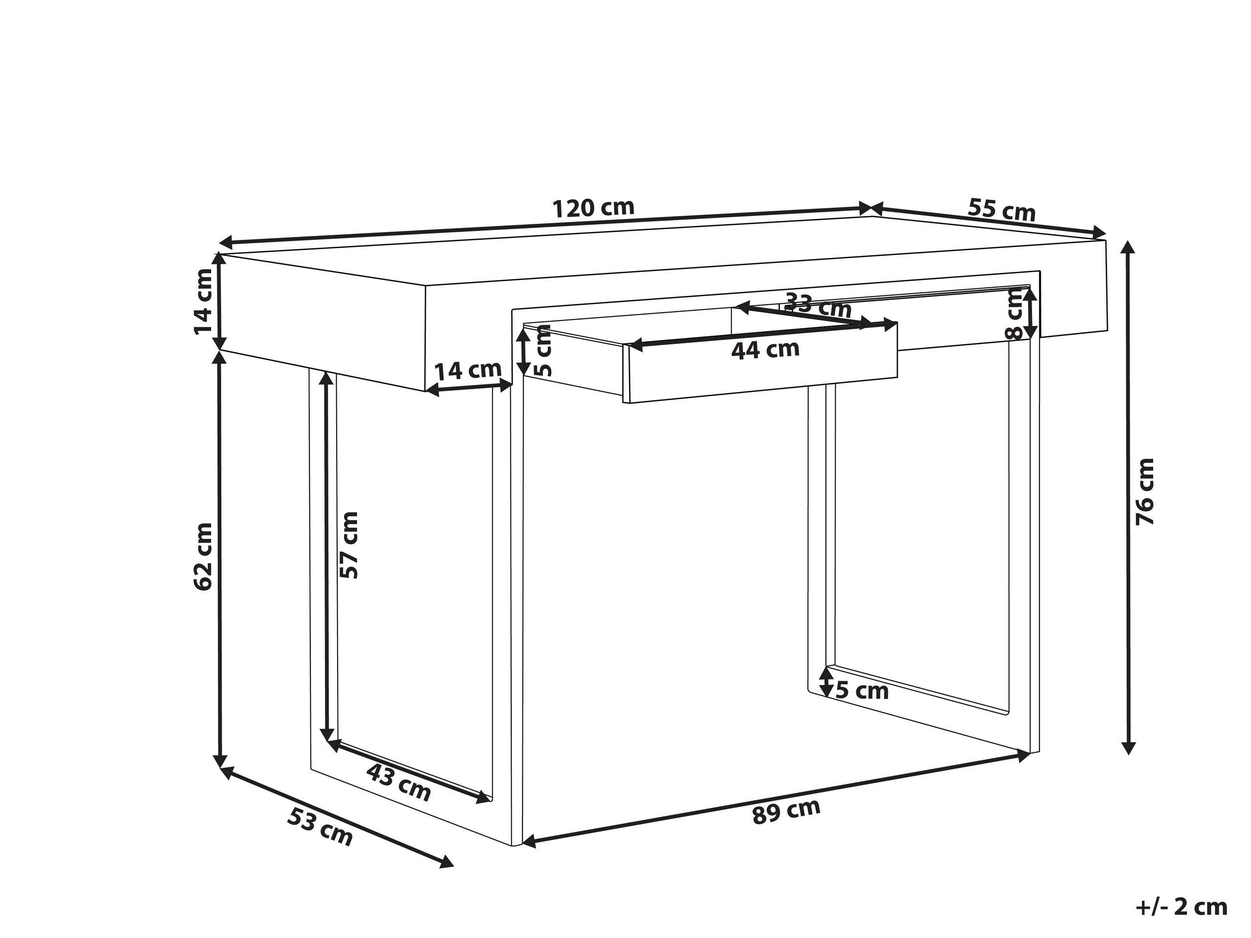 Beliani Schreibtisch aus MDF-Platte Skandinavisch VIDA  