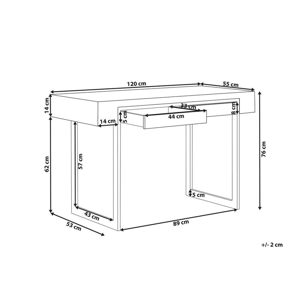 Beliani Table de bureau en MDF Scandinave VIDA  