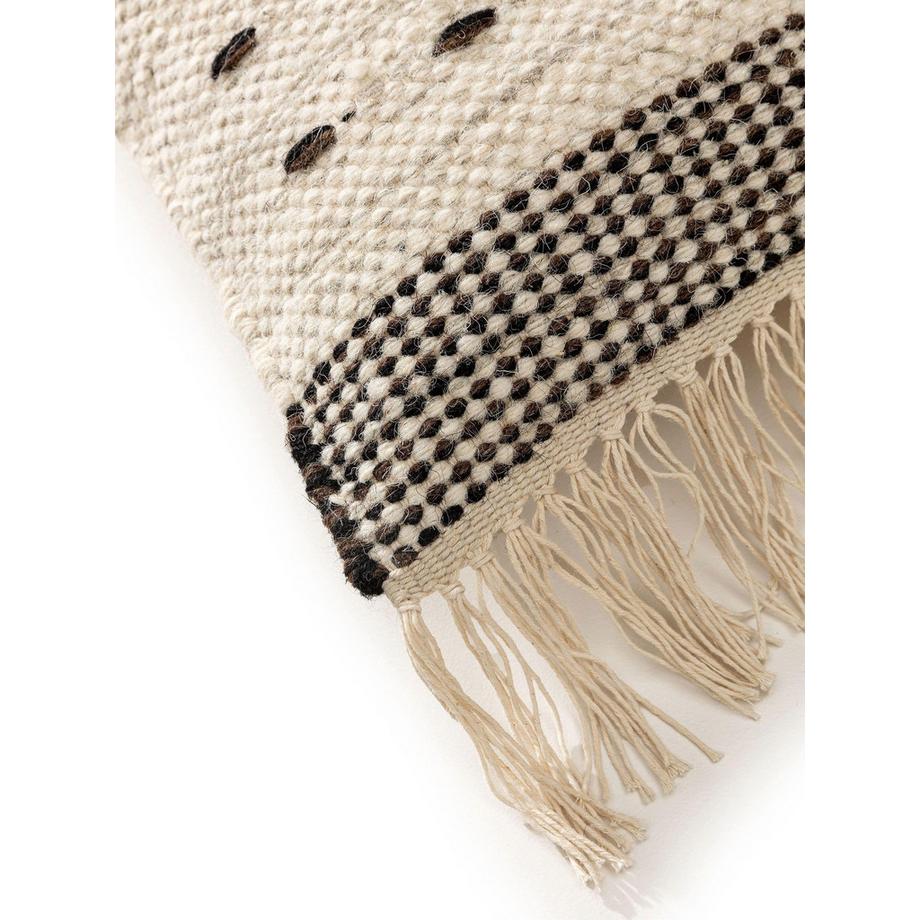 Benuta Bahati Housse de Coussin Noir Blanc  