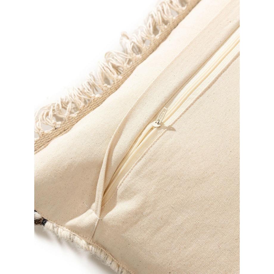Benuta Bahati Housse de Coussin Noir Blanc  