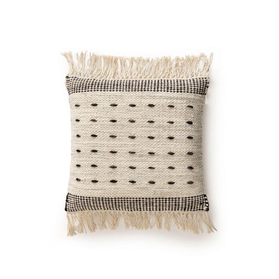 Benuta Bahati Housse de Coussin Noir Blanc  