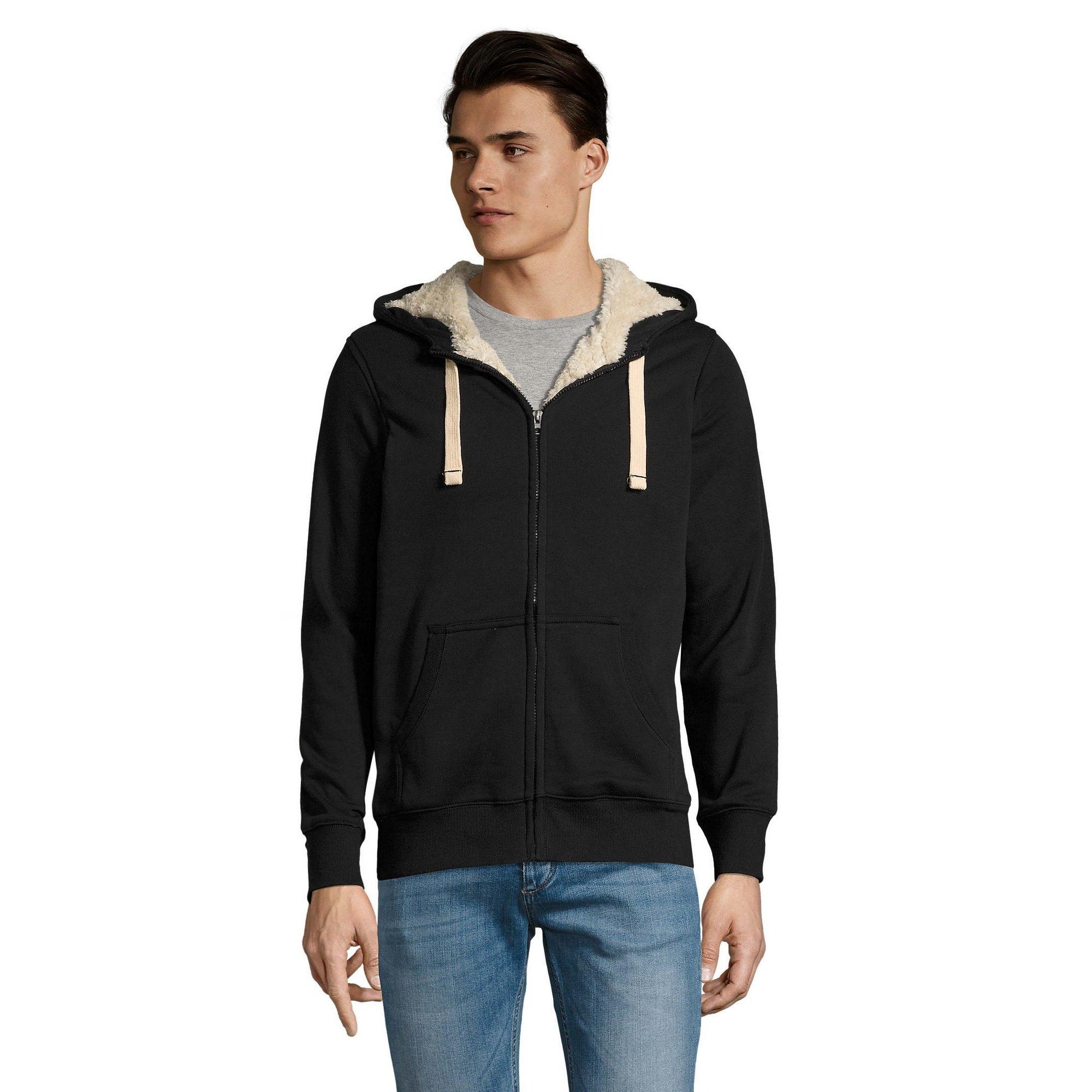 SOLS  Sherpa Sweatshirt à capuche et fermeture zippée 