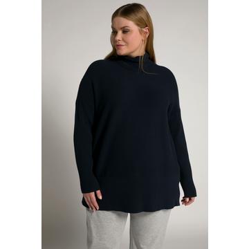 Pull Bellieva, col montant, boutons-pression, manches longues, GOTS