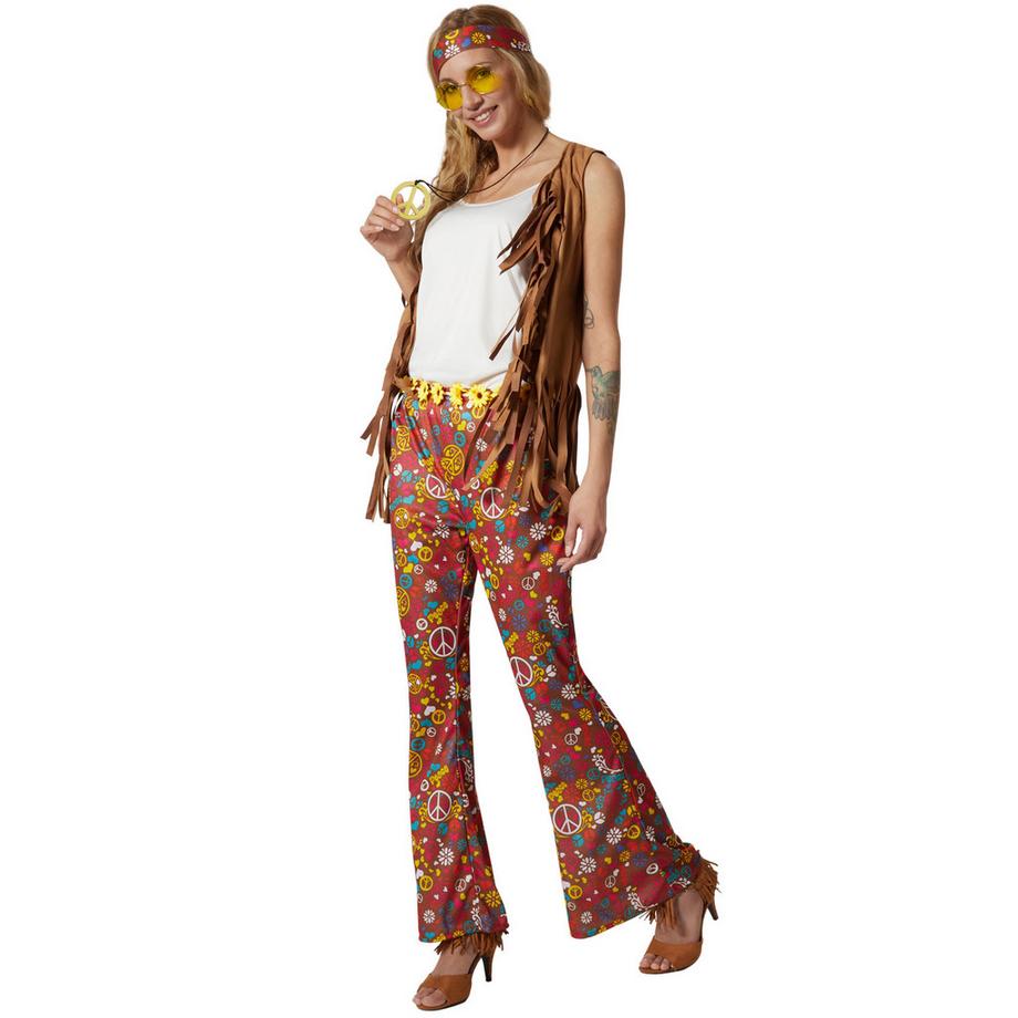 Tectake  Costume da donna Gilet e pantaloni hippy 
