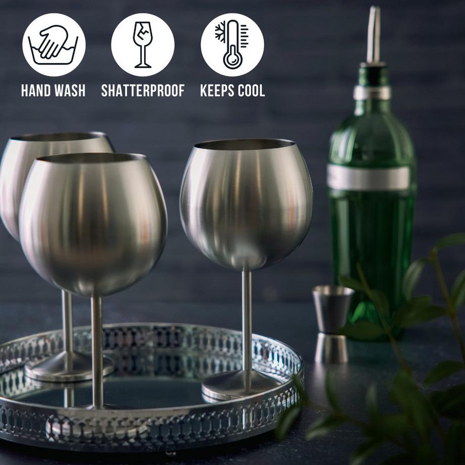 Oak & steel Verres à gin Set de 4 pièces  