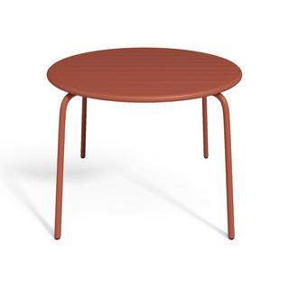 Vente-unique Gartentisch rund - D. 110 cm - Metall - Terracotta - MIRMANDE von MYLIA  